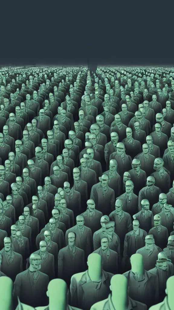 Image similar to army of Obama clones the size of the Hulk by Beeple, Studio lighting, shallow depth of field. Professional photography, lights, colors,4K
