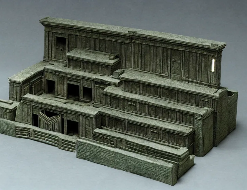 Image similar to ming cho lee set design model of the matrix ( 1 9 9 9 ), inside a theater model box