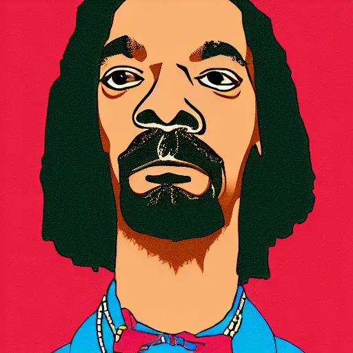 Image similar to portrait of snoop dog in style of sticker