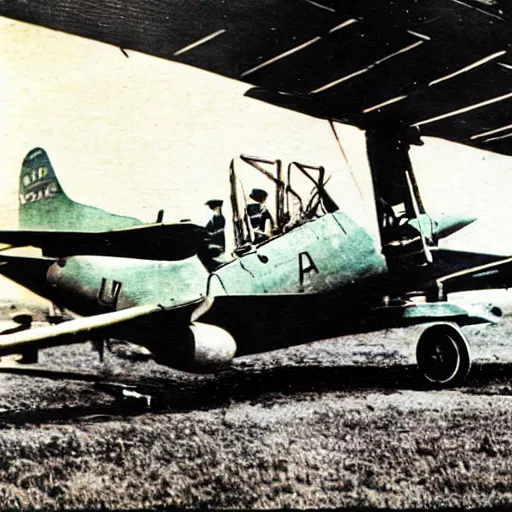 Prompt: photo of Australian Jets in 1914, color,