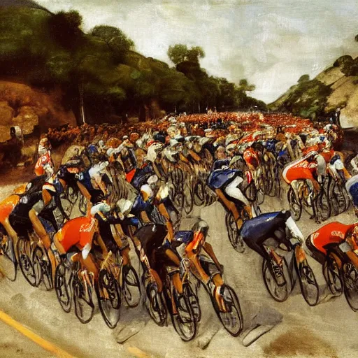 Prompt: the peloton class, by velasquez