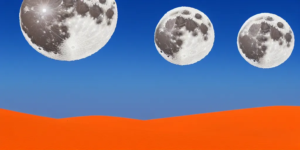 Image similar to windows xp wallpaper full moon over red dunes,