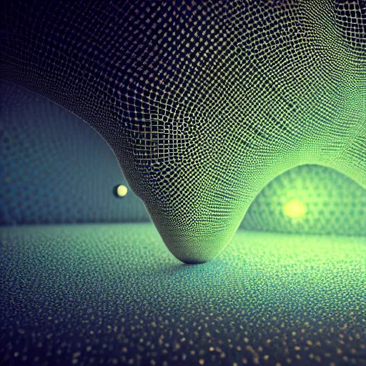 Image similar to a professional studio photograph of a highly detailed 3 d render in octane and vray of slime mold made of cellular automata according to golden ratio pattern floating in space. beautiful mystical lighting, mist, sigma 2 4 mm