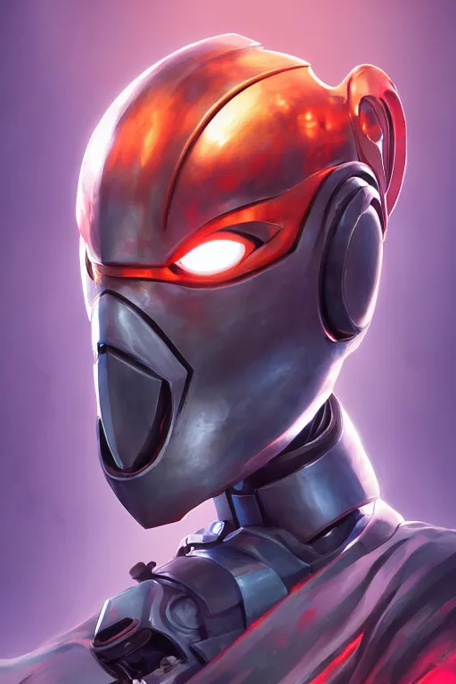 Image similar to epic mask helmet robot ninja portrait stylized as fornite style game design fanart by concept artist gervasio canda, behance hd by jesper ejsing, by rhads, makoto shinkai and lois van baarle, ilya kuvshinov, rossdraws global illumination radiating a glowing aura global illumination ray tracing hdr render in unreal engine 5