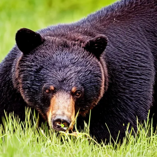 Prompt: black bear smoking a joint on a sunny day wildlife photography close up national geographic