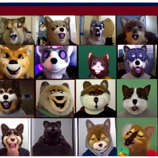 Image similar to furries in a zoom call