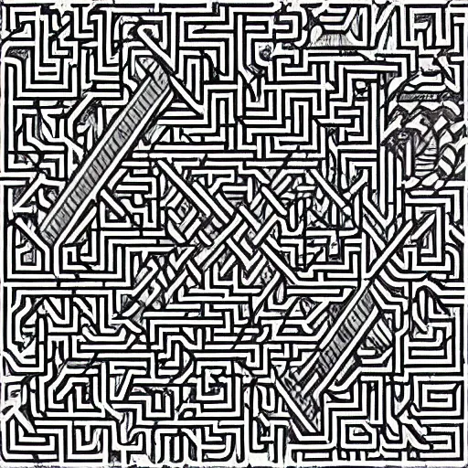 Prompt: An intricate maze drawn by M.C. Escher