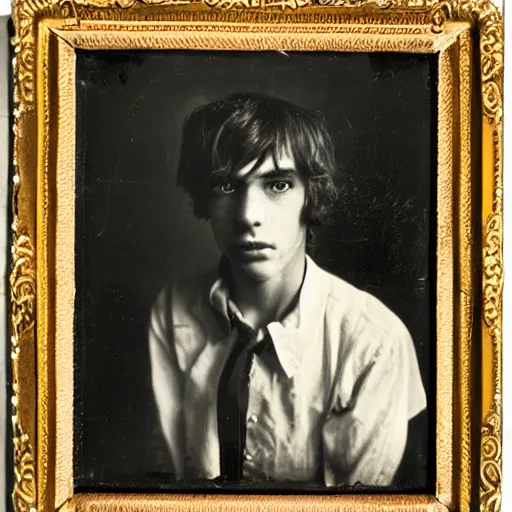 Prompt: photo portrait of attractive young male by Diane Arbus and Louis Daguerre