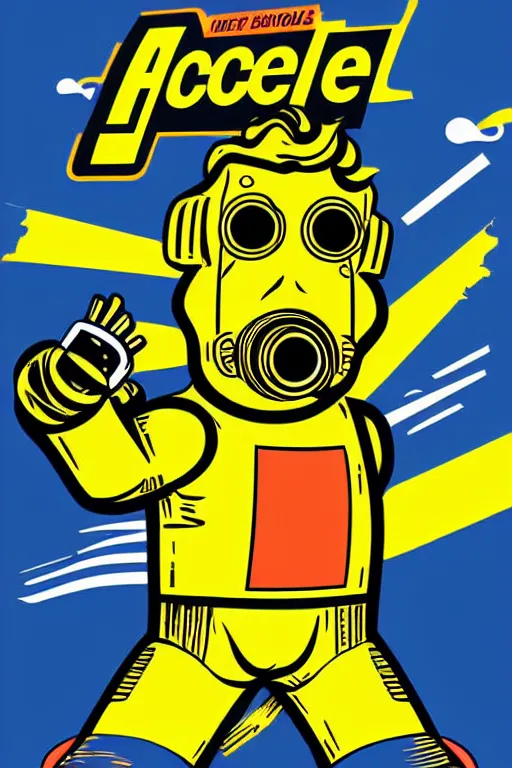 Image similar to fallout 7 6 retro futurist illustration art by butcher billy, sticker, colorful, illustration, highly detailed, simple, smooth and clean vector curves, no jagged lines, vector art, smooth andy warhol style