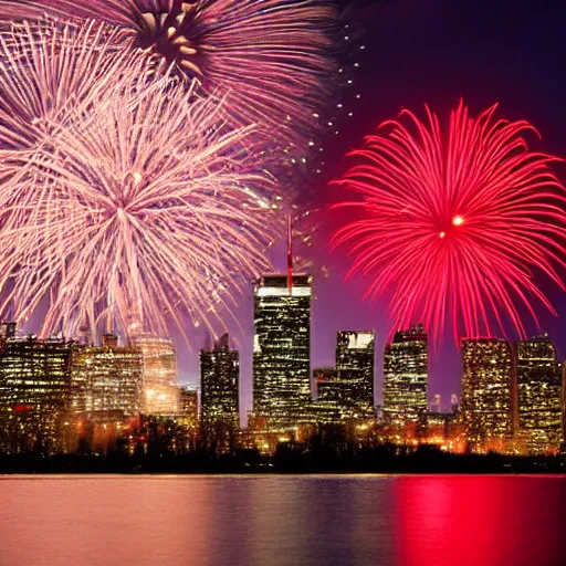 Image similar to The Toronto skyline in fireworks