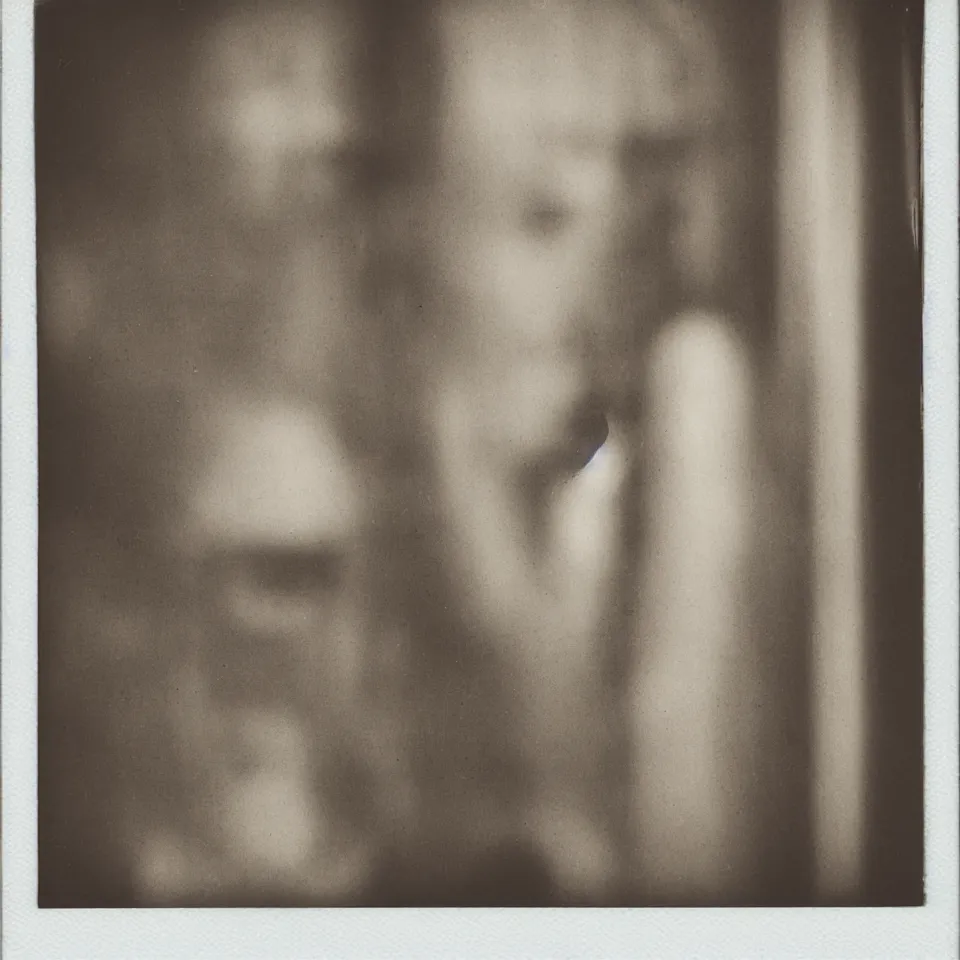 Image similar to a portrait polaroid of a melancholic window