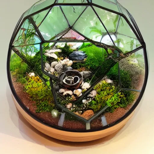 Image similar to a terrarium in ashii art