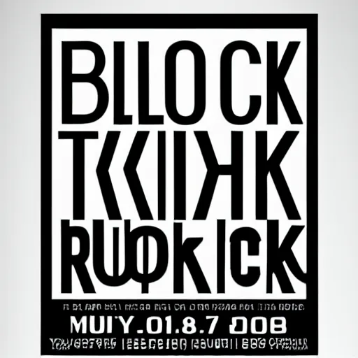 Image similar to black on white graphic poster for a techno party in style of david rudnick, acid, y 2 k