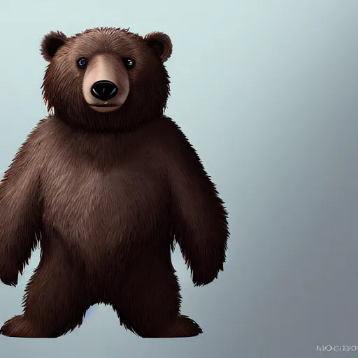 Prompt: an anthropomorphic bear creature standing menacingly, highly detailed digital art