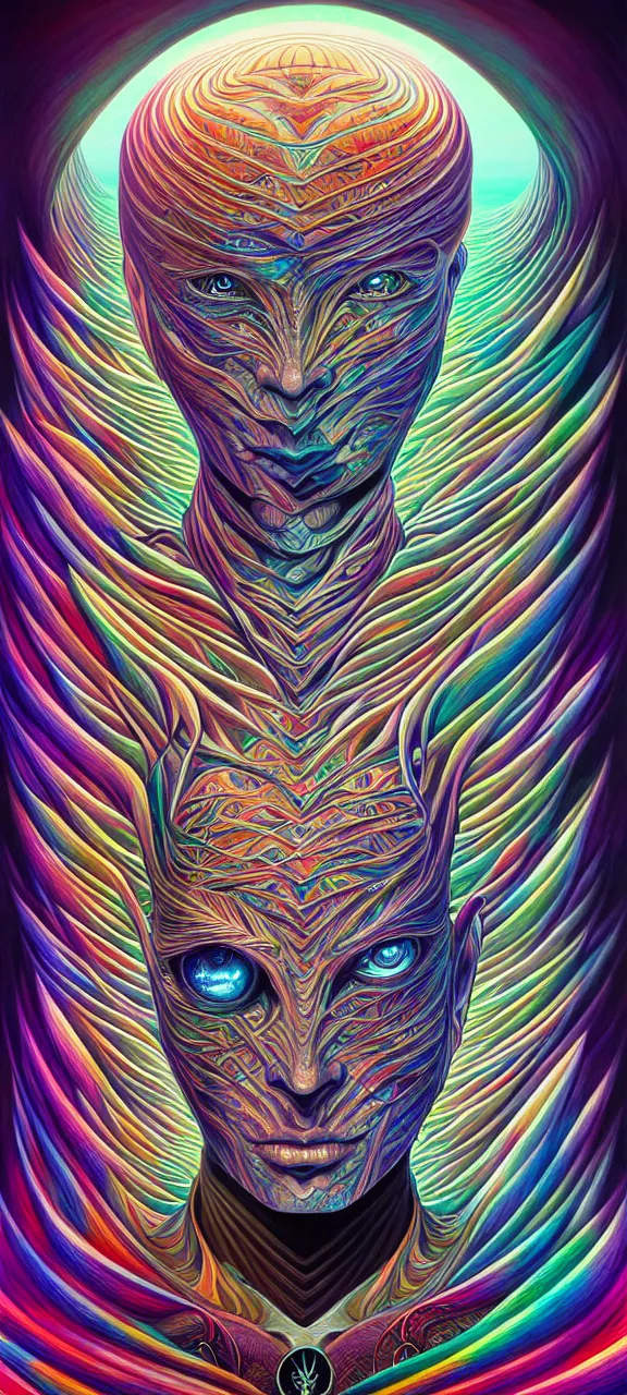 Image similar to android jones alex grey android jones alex grey mark cooper, artgerm artstation award winning photorealistic detailed hypervivid intense fantasy concept art, hypervivid intense mcbess, the sea by dan mumford