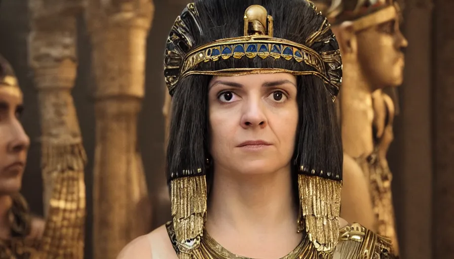 Prompt: alexandra d'addario as cleopatra in a movie