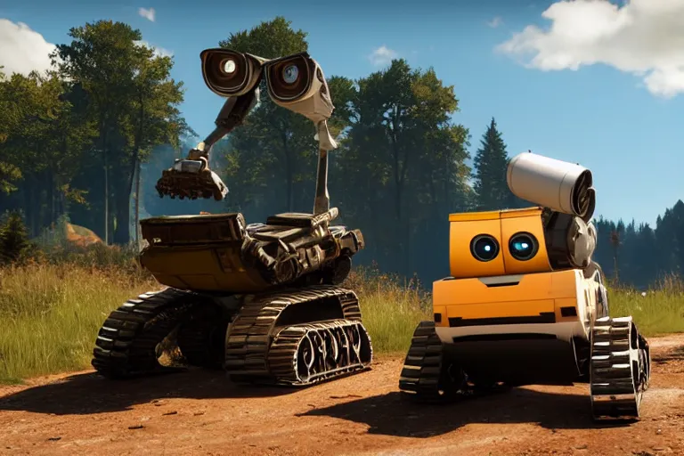 Image similar to wall - e in forza horizon 4, heavy detailed, ultra high definition quality, forza game engine graphics
