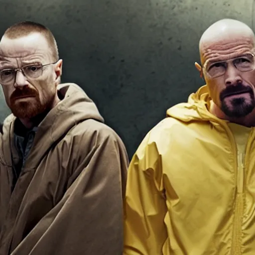 Image similar to Walter white and Jesse Pinkman working with Dwayne the rock johnson