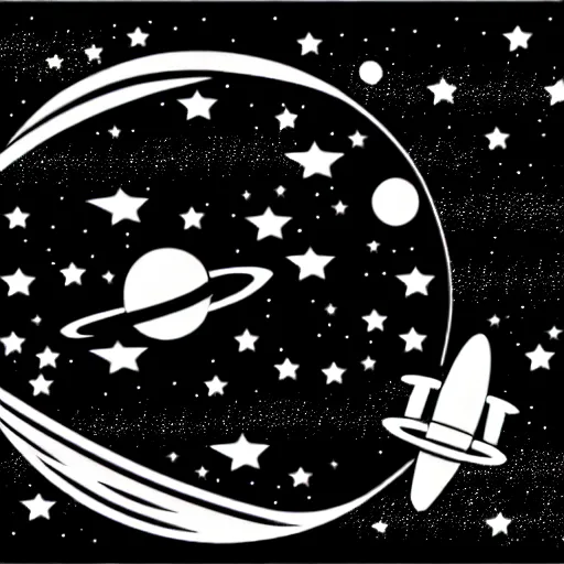 Image similar to black and white space - themed svg vector art panel for cnc plasma, laser, stencil, unique space design