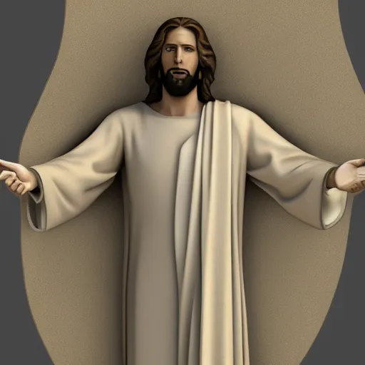 Prompt: 3 d render of the professional illustration of jesus