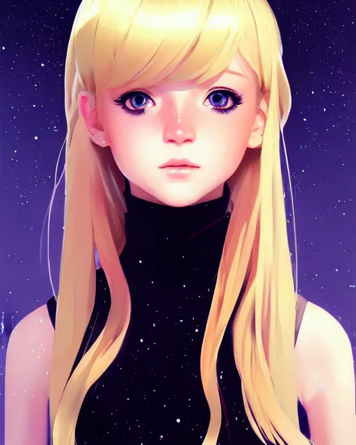 Image similar to portrait Anime freckled blonde space cadet girl Anna Lee anime cute-fine-face, pretty face, realistic shaded Perfect face, fine details. Anime. realistic shaded lighting by Ilya Kuvshinov Giuseppe Dangelico Pino and Michael Garmash and Rob Rey, IAMAG premiere, aaaa achievement collection, elegant freckles, fabulous