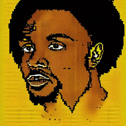 Image similar to pixel art of kendrick lamar