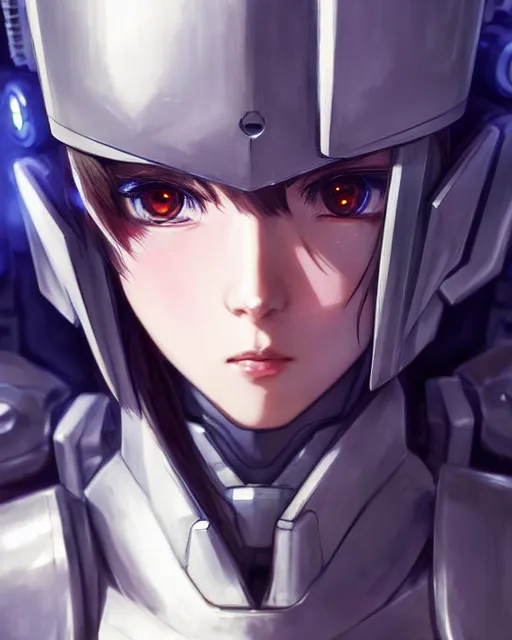 Image similar to portrait Anime Girl in mecha armor in night tokyo Sharp fine face pretty face, realistic shaded Perfect face, fine details. Anime. cyberpunk realistic shaded lighting by katsuhiro otomo ghost-in-the-shell, magali villeneuve, artgerm, rutkowski Jeremy Lipkin and Giuseppe Dangelico Pino and Michael Garmash and Rob Rey