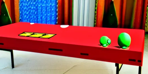 Image similar to Super Mario-themed red table