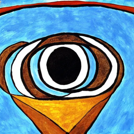 Image similar to horus eye illustration, 4 k, in the style of matisse, monet, botticelli, light and warm, high detail