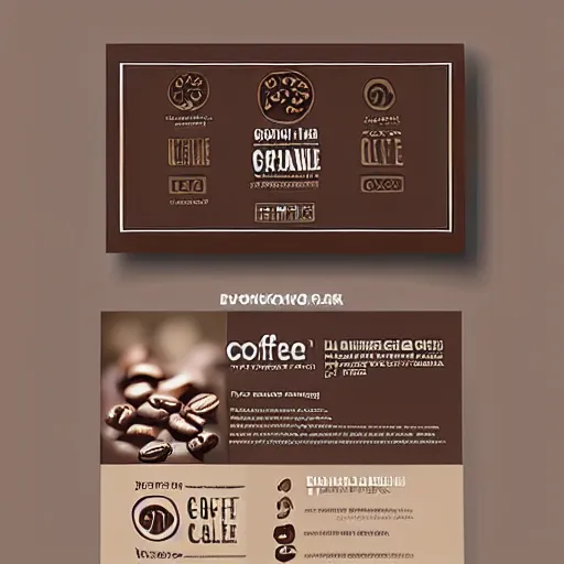 Image similar to square shaped flyer design for a coffee bean company, layout design, dark brown and beige colour palette, template layout