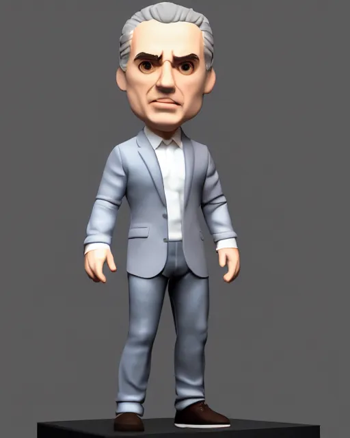 Image similar to full body 3d render of Jordan Peterson as a funko pop, studio lighting, white background, blender, trending on artstation, 8k, highly detailed , intricate details