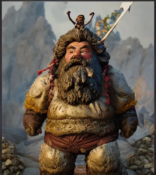 Prompt: an epic fantasy comic book style portrait painting of a statue of a dwarf made of stone, studio ghibli, unreal 5, daz, hyperrealistic, octane render, cosplay, rpg portrait, dynamic lighting, intricate detail, harvest fall vibrancy, cinematic