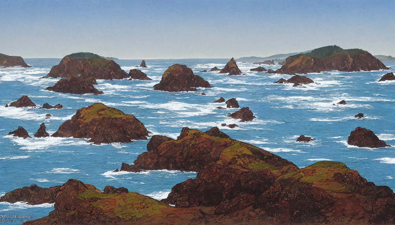 Image similar to oregon coast by moebius