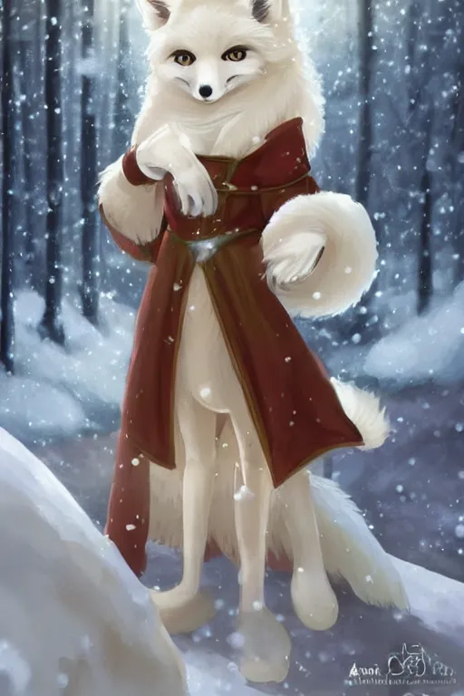 a pretty medieval anthropomorphic snow fox with a | Stable Diffusion |  OpenArt