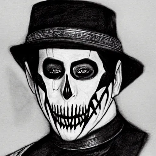 Prompt: pencil illustration of Papa Emeritus 8k high detail