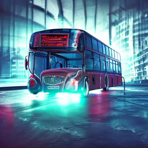 Prompt: mythical red organic biomechanical london bus. futuristic. blue blurry background. highly detailed, intricate steampunk ornate, poetic, 3 d render, digital art, octane render, 8 k artistic photography, photorealistic.