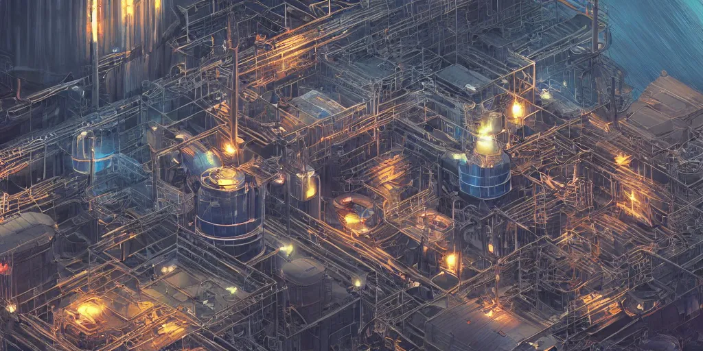 Prompt: macro lens photograph of clean modern carbon capture facility with high military security, detailed textures, hyper realistic, vibrant colors, cinematic lighting, urban art style, digital art painting by greg rutkowski, cinematic, concept art, 35mm grain filter, artstation