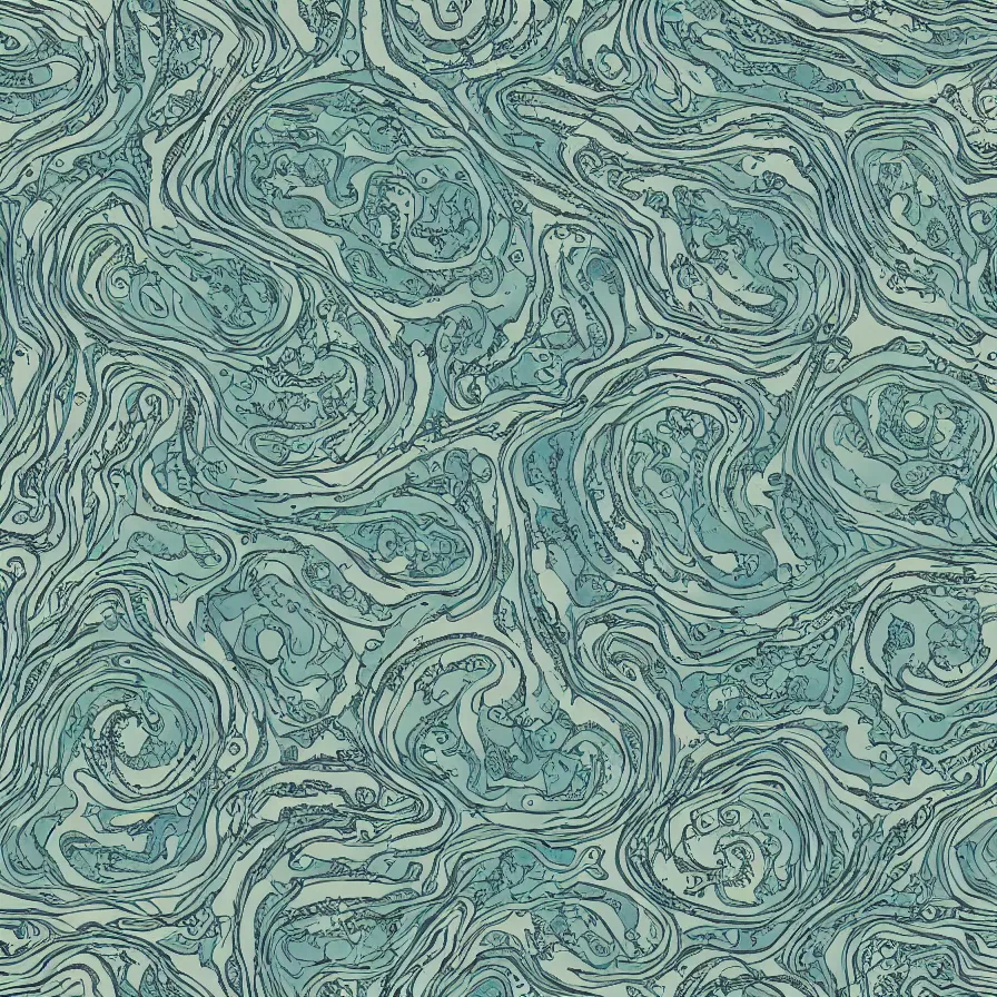 Prompt: beautiful and artistic glial hyphae on a fantastic planet and unusual critters of the ocean, highly detailed, seamless tiling pattern, sharp detail, cinematic