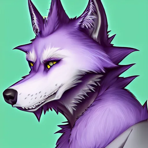 An anthropomorphic purple wolf character with spiky | Stable Diffusion |  OpenArt