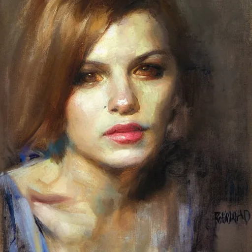 Image similar to portrait of woman by richard schmid