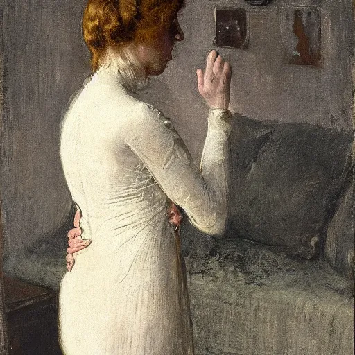 Image similar to invisible woman by alfred stevens