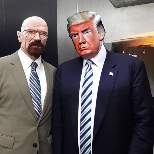 Image similar to walter white with donald trump