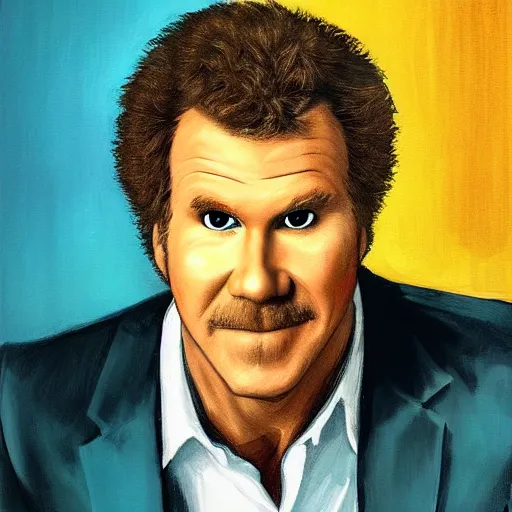 Image similar to portrait of will ferrell in the style of an ancient cave painting