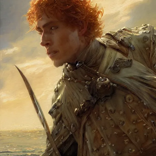 Prompt: kvothe from the king killer chronicles, highly detailed painting by gaston bussiere, craig mullins, j. c. leyendecker 8 k
