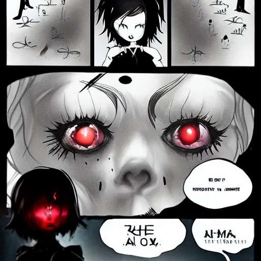 a dark picture comic featuring blood horror and goth