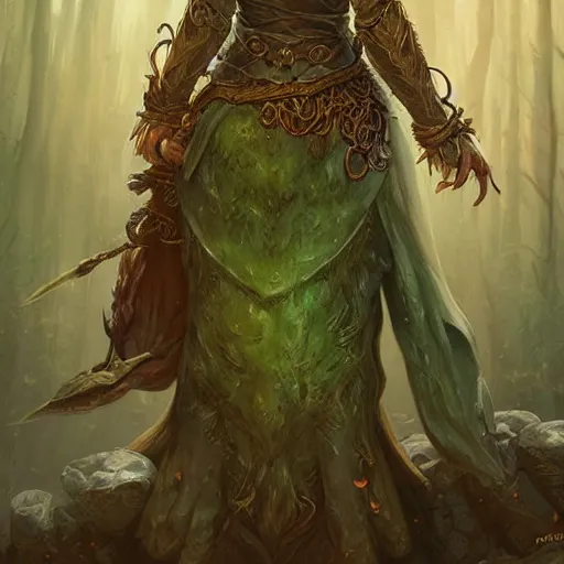 Prompt: a woman tree druid with leaf themed clothing, fully clothed, D&D, fantasy, intricate, cinematic lighting, highly detailed, digital painting, artstation, concept art, smooth, sharp focus, illustration, art by Justin Gerard