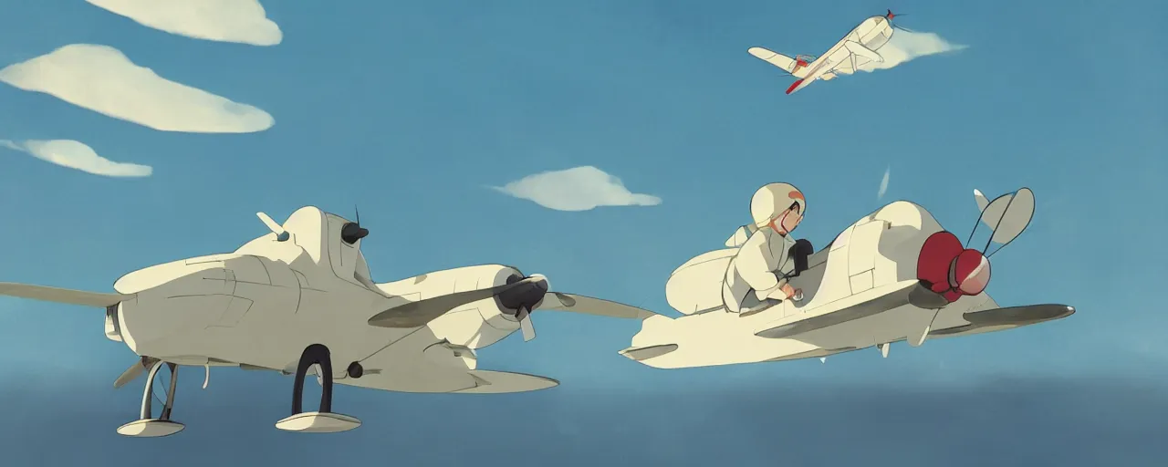 Image similar to baby harp seal pilot crashing airplane, japanese zero, 1 9 3 0 s, atey ghailan, goro fujita, studio ghibli, rim light, intense daytime lighting, clear focus, very coherent