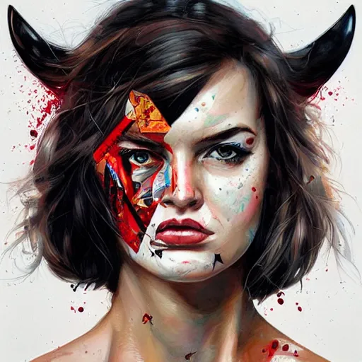 Image similar to rare beautiful girl face by sandra chevrier, artstation, hd