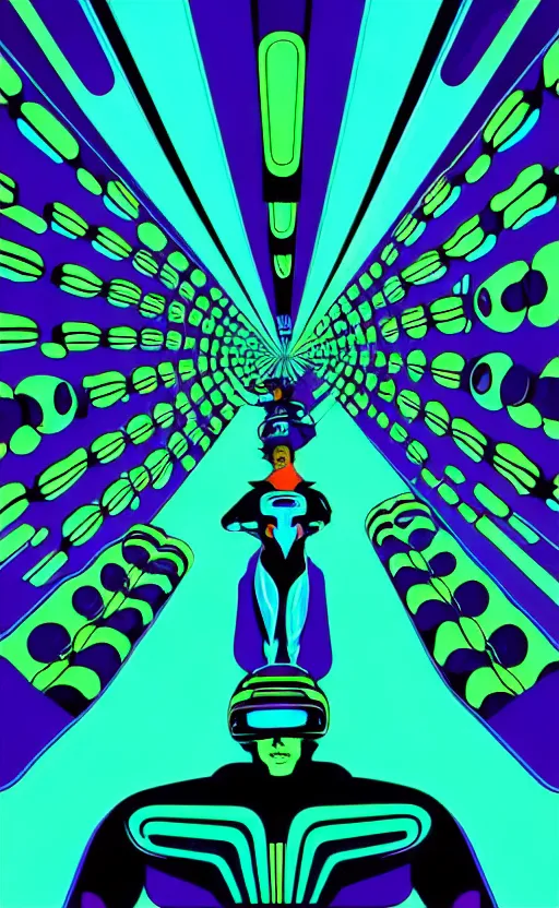 Image similar to psychedelic mushrooms from the movie tron wide angle shot, white background, vector art, illustration by frank frazetta