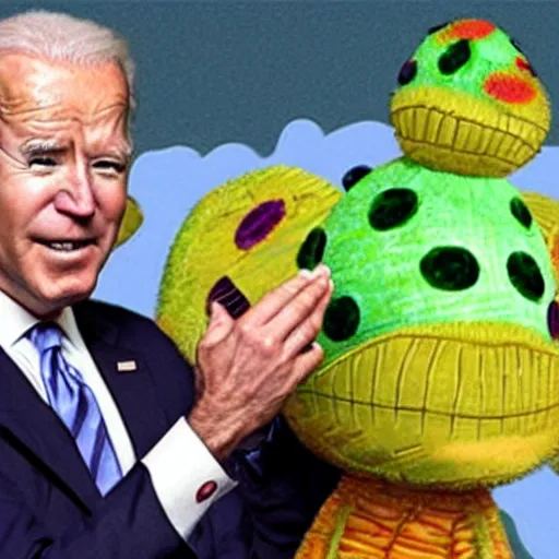 Image similar to joe biden struggling to read the hungry caterpillar children ’ s book